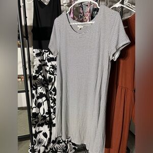 Talbots Black and White Striped Dress